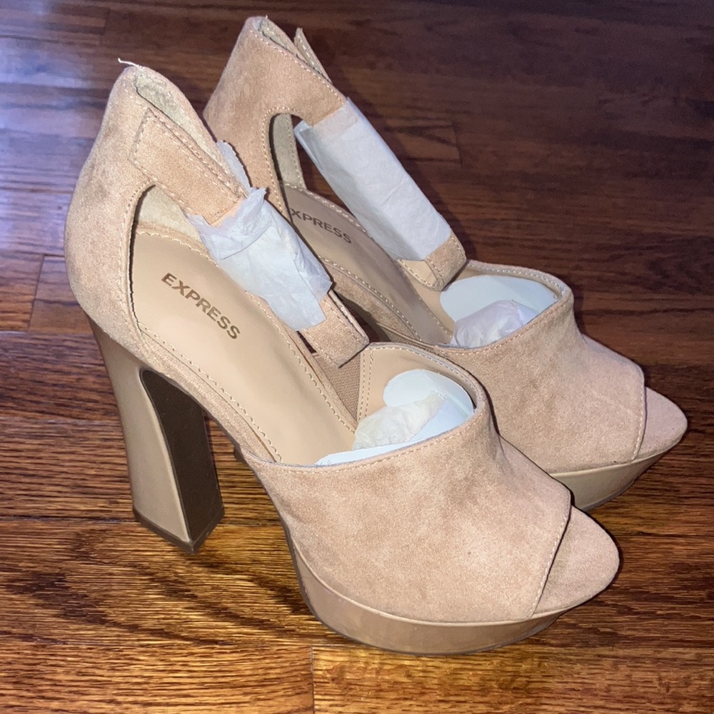 Express Nude Platform Heels